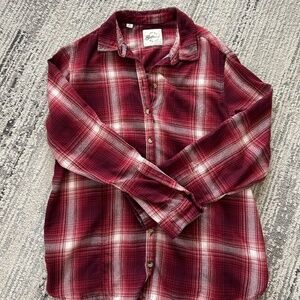 Jachs New York Girlfriend Flannel - Red and White Plaid - Size Medium